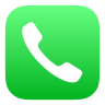 Een website met een groen telefoonpictogram met een witte telefoon erop.